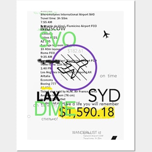 LAX SYD TEXt Posters and Art